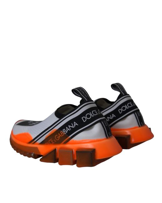 Dolce & Gabbana Orange Slip On Sorrento Sneakers Shoes