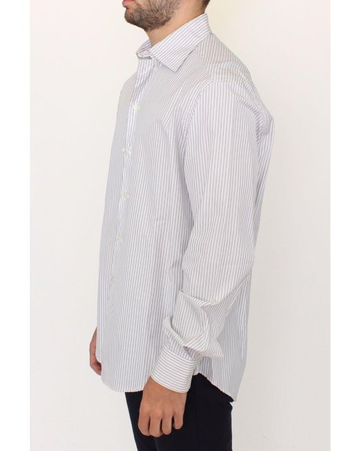 Ermanno Scervino Striped Regular Fit Shirt White Sig10176 for men