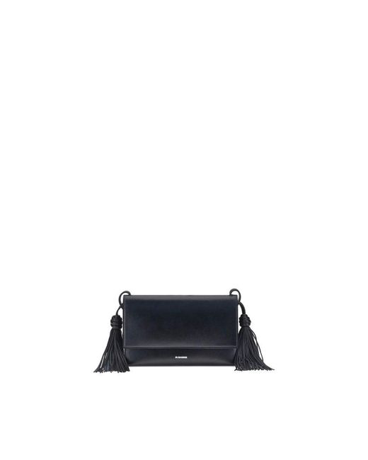 Jil Sander Blue Black Calf Leather Bos Taurus Shoulder Bag for men