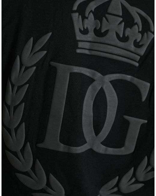 Dolce & Gabbana Black Logo Embossed Crew Neck Short Sleeves T-Shirt for men