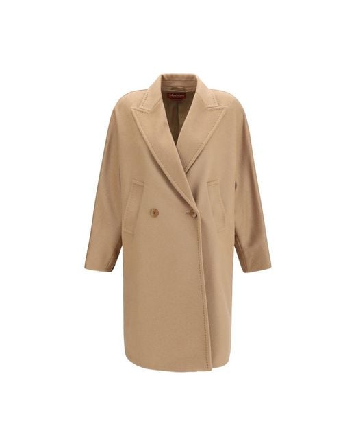 Max Mara Natural Beige Wool Oves Aries Coat