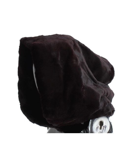 Dolce & Gabbana Black Exclusive Weasel Fur Hooded Scarf