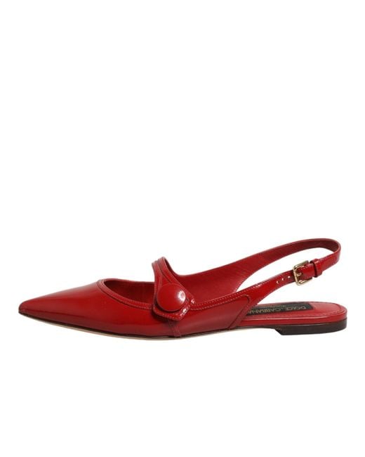 Dolce & Gabbana Red Ballerina Shoes
