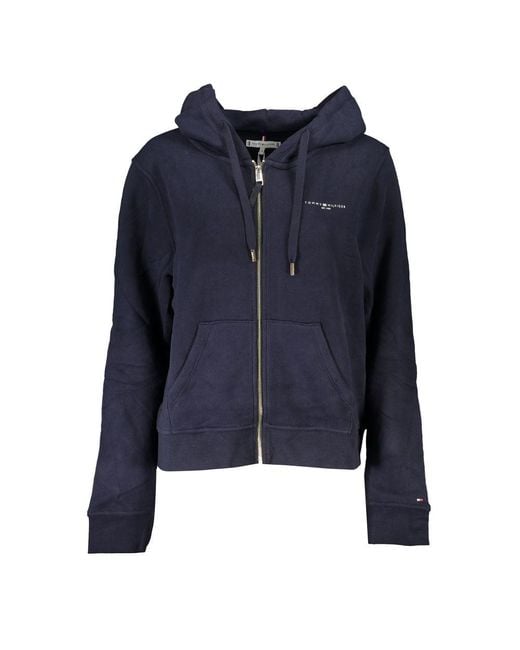 Tommy Hilfiger Blue Cozy Hooded Sweatshirt With Zip Detail