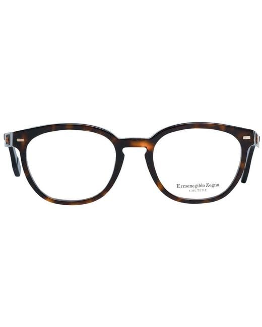 Zegna Black Brown Plastic Glasses (frames) for men