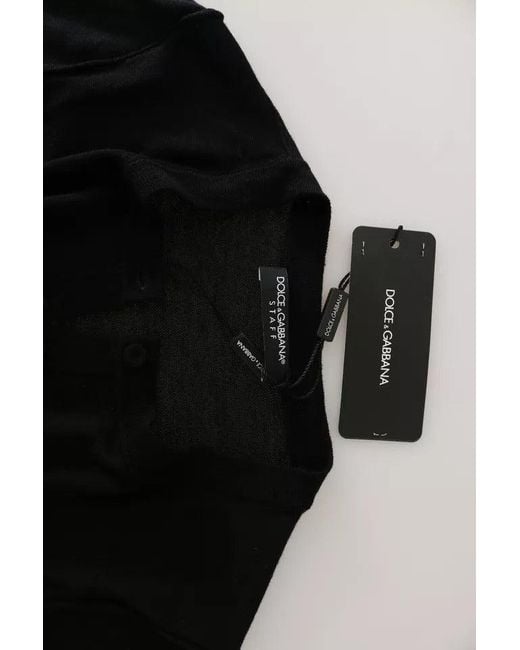 Dolce & Gabbana Black Virgin Wool Long Sleeve Blouse Top