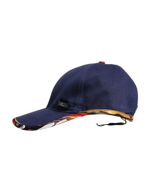 Dolce & Gabbana Blue Cotton 6 Panels Baseball Cap for men
