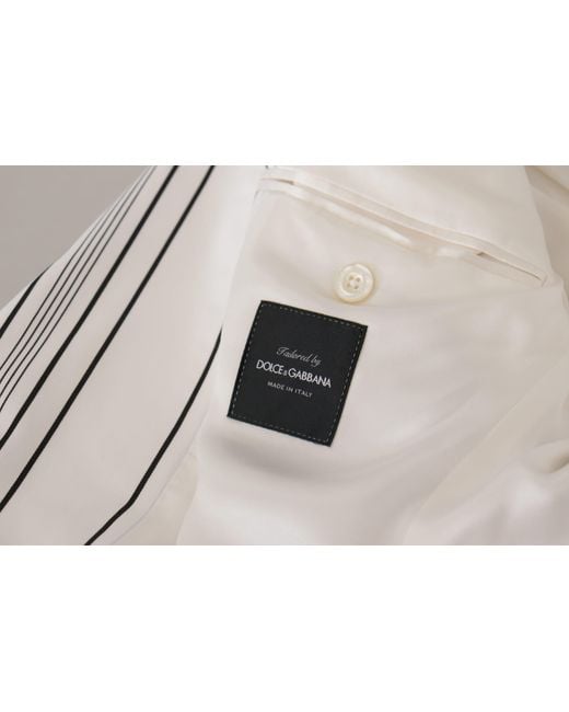 Dolce & Gabbana Gray Stripes Cotton Single Breasted Blazer for men