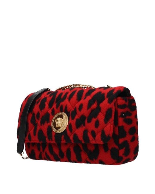 Versace Red Shoulder Bags Wool
