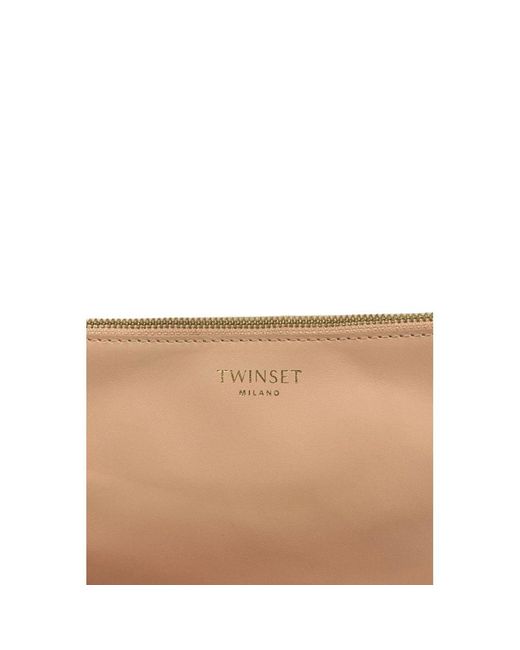 Twinset Natural Pink Polyurethane Clutch