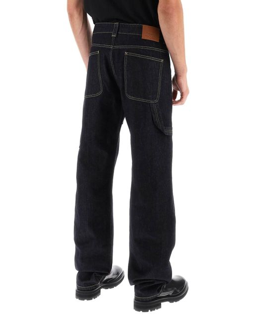 Alexander McQueen Blue Loose Jeans With Straight Cut for men