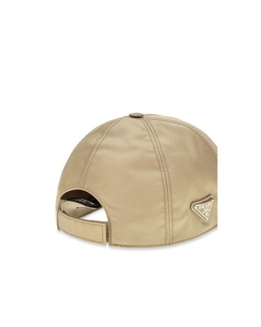 Prada Natural Brown Polyamide Cap (baseball Hat) for men