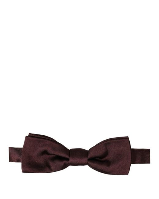 Dolce & Gabbana Men Brown 100% Silk Adjustable Neck Papillon Bow Tie for men