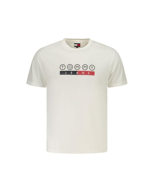 Tommy Hilfiger White Cotton T-Shirt for men