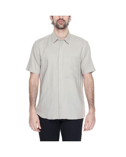 Antony Morato Gray Linen Shirt for men