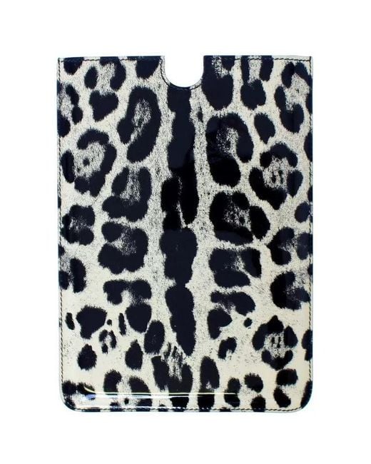 Dolce & Gabbana Blue Leopard Pattern Leather Ebook Cover Tablet Case