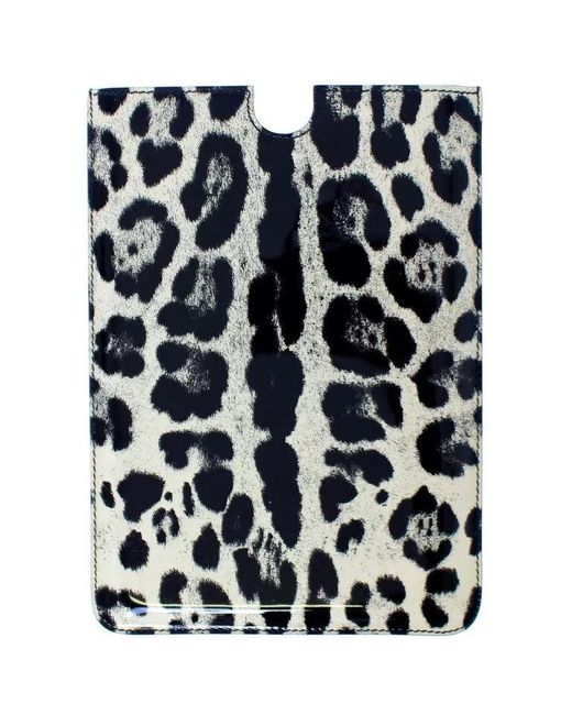 Dolce & Gabbana Blue Leopard Pattern Leather Ebook Cover Tablet Case