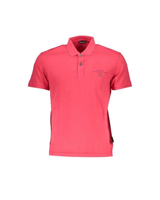 Napapijri Pink Cotton Polo Shirt for men