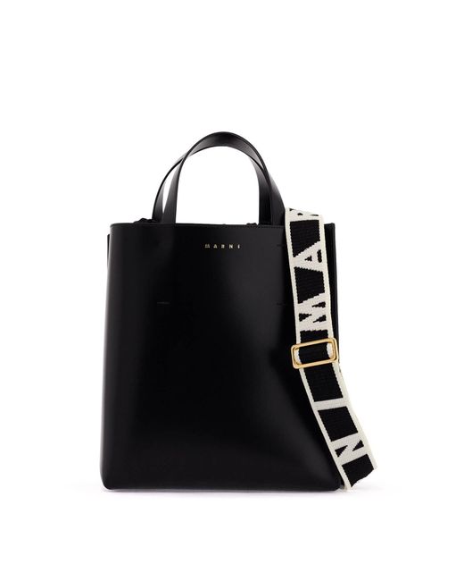 Marni Black Small Museum Tote Bag