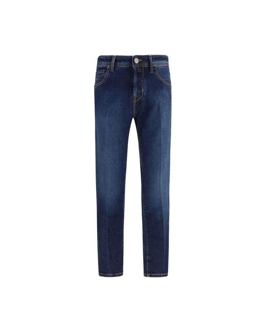Jacob Cohen Blue Elastane Tapered Jeans for men