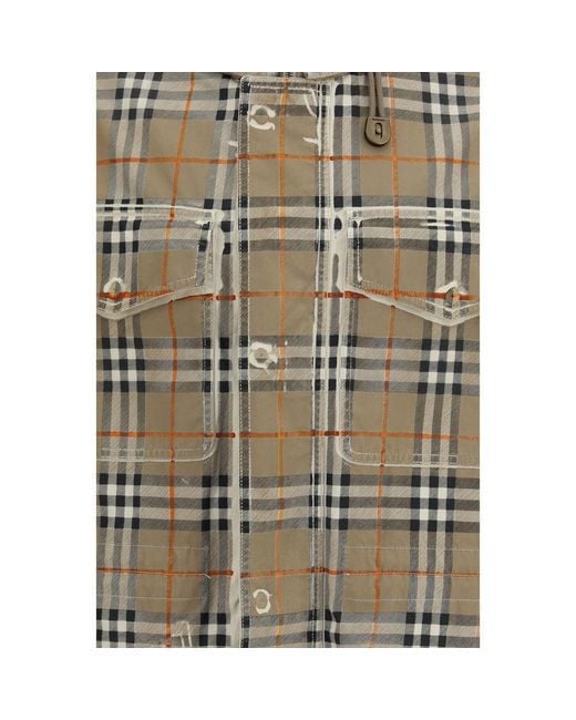 Burberry Natural Beige Cotton Parka for men