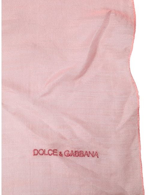 Dolce & Gabbana Pink Light Cashmere Neck Wrap Shawl Scarf for men
