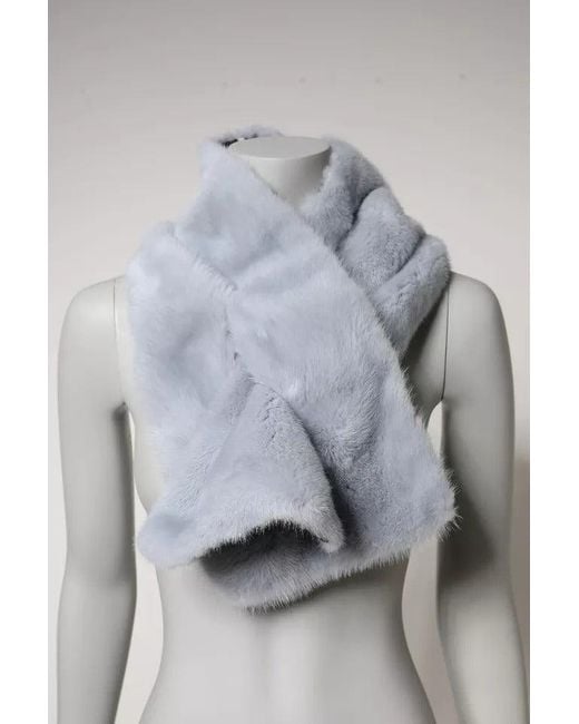 Dolce & Gabbana Gray Powder Mink Fur Neck Warmer Scarf