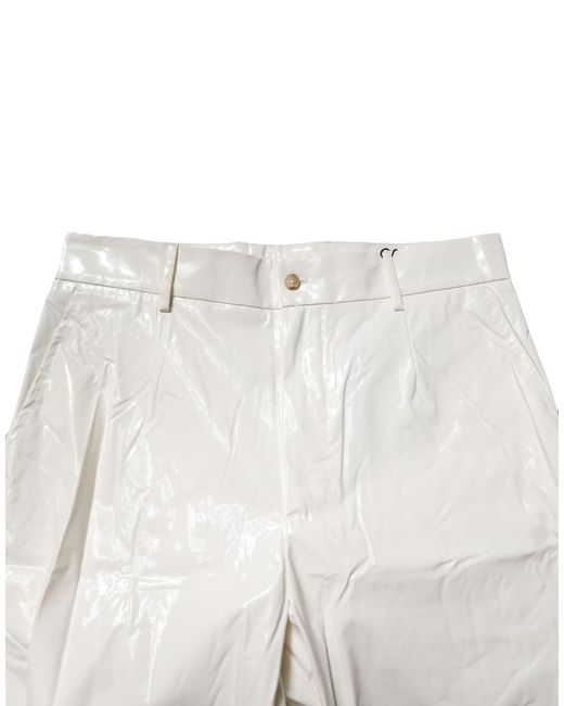 Dolce & Gabbana Natural Vinyl Trousers Slim Fit for men