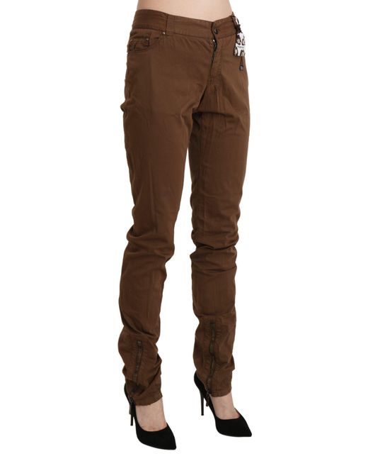 Ermanno Scervino Black Chic High Waist Skinny Cotton Trousers