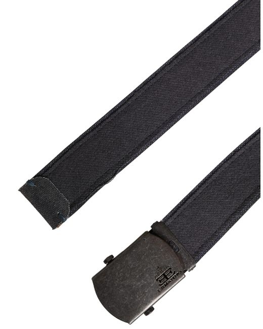 Ermanno Scervino Gray Black Wool Cotton Logo Metal Buckle Belt