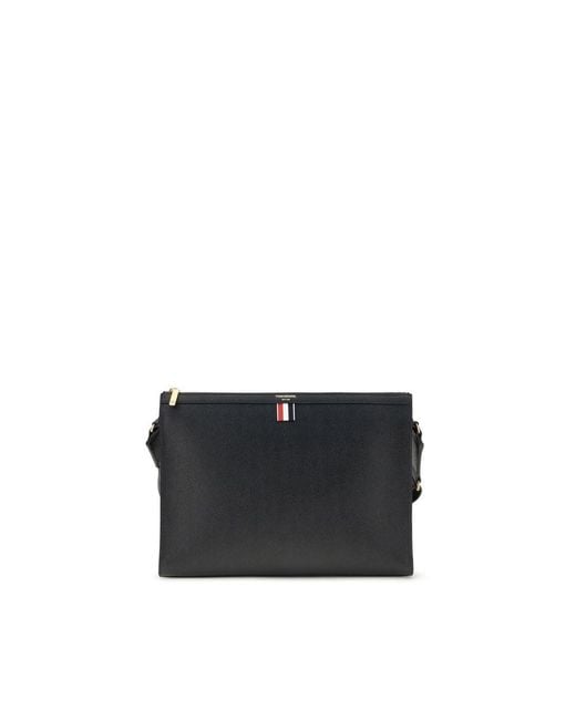 Thom Browne Black Shoulder Strap Pouch for men