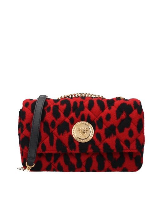 Versace Red Shoulder Bags Wool