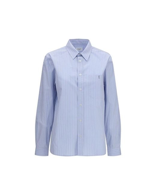 Saint Laurent Blue Cotton Pattern Shirt