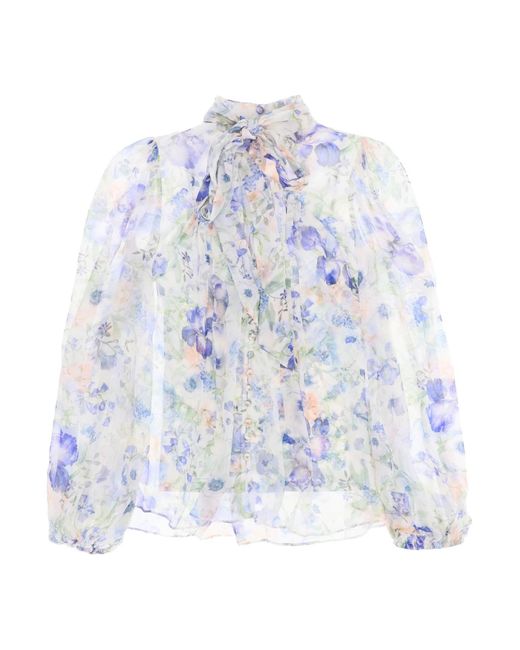 Zimmermann White "floral Nature Blouse With Puff for men