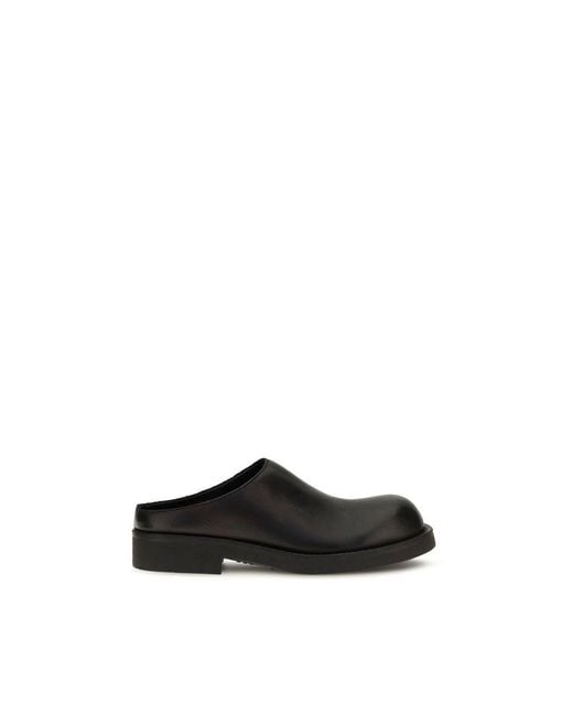 MM6 by Maison Margiela Black Calf Leather Bos Taurus Mules
