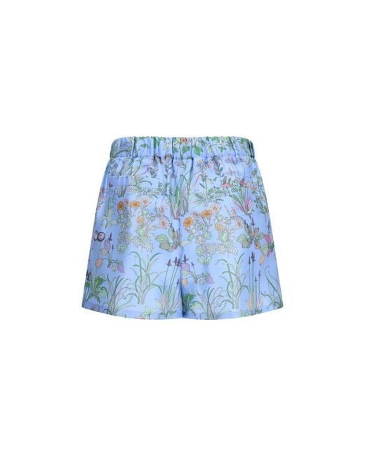 Gucci Blue Silk Bermuda Shorts