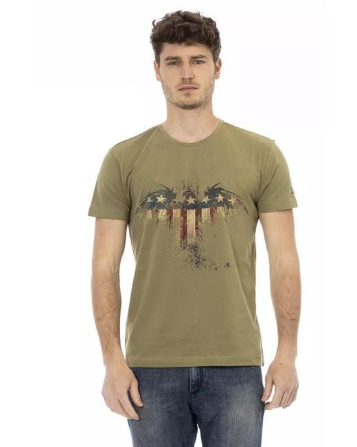 TRUSSARDI ACTION Green Cotton Men's T for men