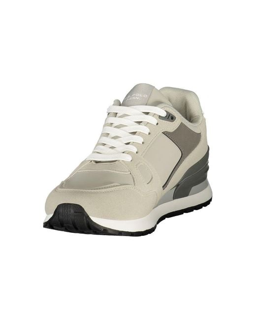 U.S. POLO ASSN. White Grey Polyurethane Men's Sneaker for men