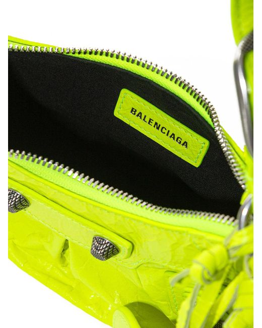 Balenciaga Yellow Neon Leather Shoulder Bag Extravaganza