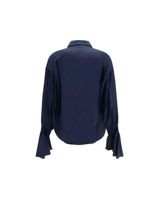 Ella Blue Silk Shirt