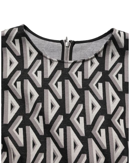 Dolce & Gabbana Black Logo Print Cotton Knee Length Dress