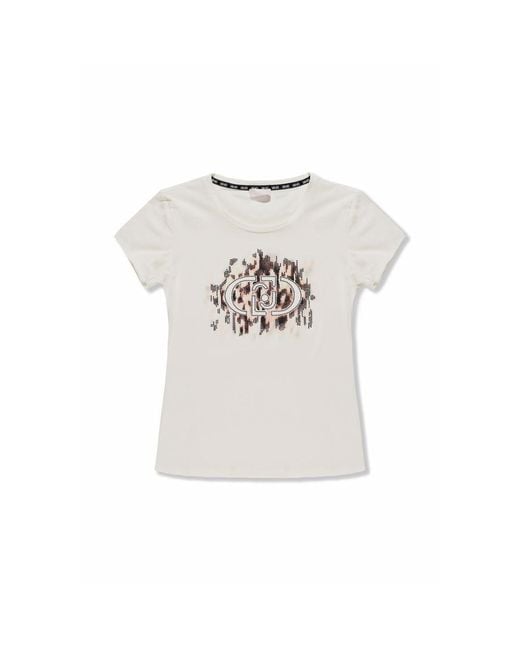 Liu Jo Blue White Cotton Tops & T