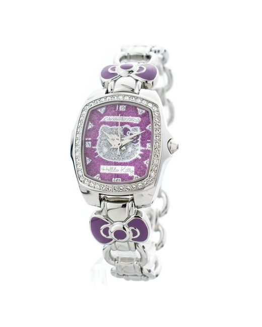 Chronotech Purple Silver Steel Watch