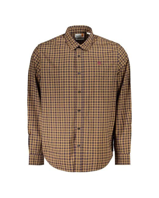 Timberland Brown Tartan Regular Fit Cotton Shirt for men