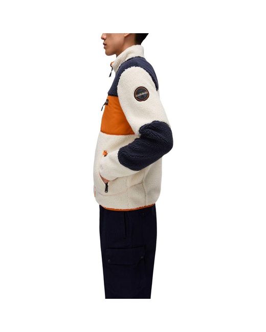 Napapijri Blue Orange Polyester Sweatshirt for men