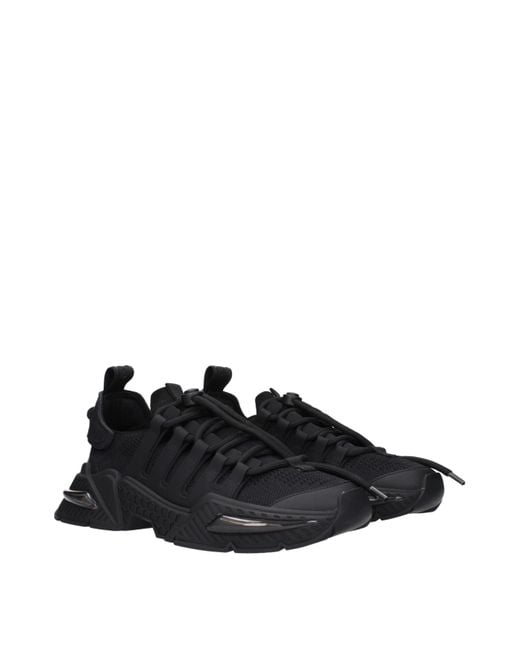 Dolce & Gabbana Black Fabric Athletic Sneakers for men