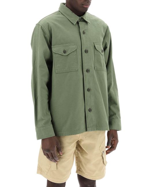 Filson Green Overshirt In Cotone for men