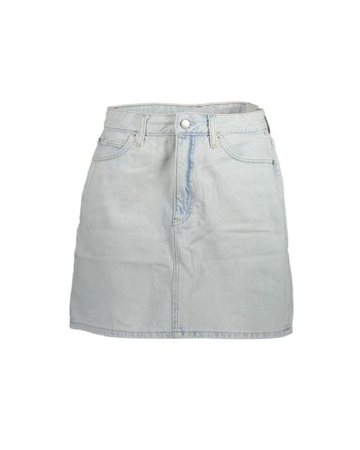 Calvin Klein Gray Azzurro Cotton Skirt