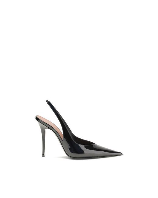 AMINA MUADDI Black Leather Pumps