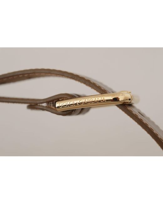 Dolce & Gabbana Black Bronze Leather Belt With-Toned Buckle
